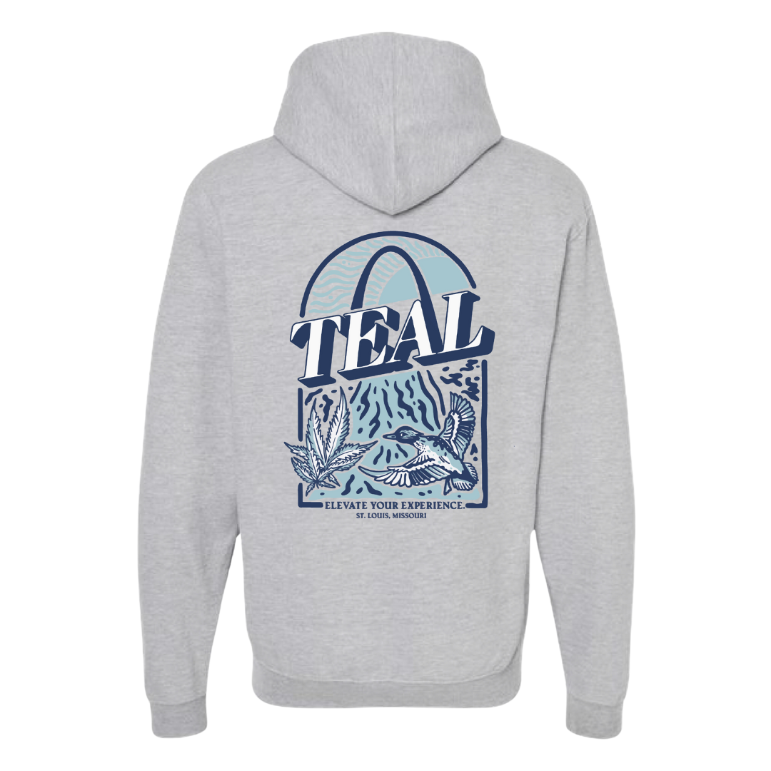 Fresh Grey Teal Hoodie